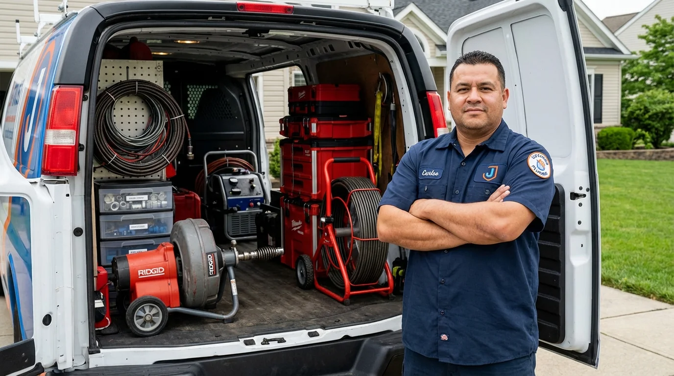 Professional drain cleaning equipment and Johns Plumbing LLC plumber in Monteagle