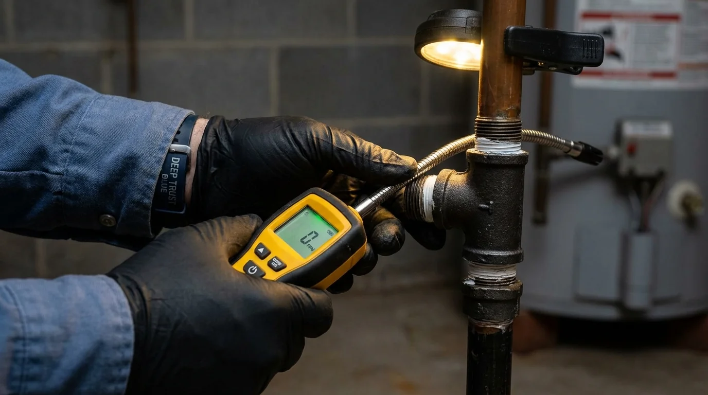 Gas leak detection with electronic sniffer by Johns Plumbing LLC in Monteagle